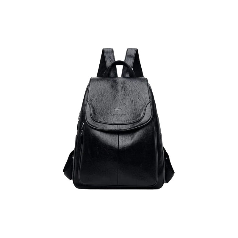 Mochila Dama Bolso Mujer Cuerina Eco Cuero Bolsillo Solapac3