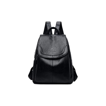 Mochila Dama Bolso Mujer Cuerina Eco Cuero Bolsillo Solapac3