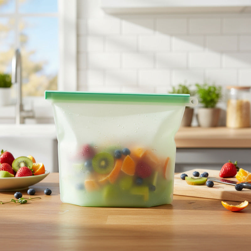 Bolsas De Silicona X2 Conserva Alimentos Reutilizable 1500ml