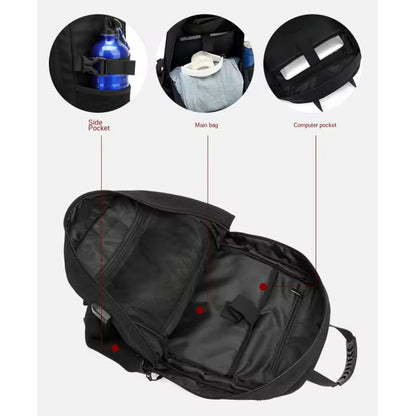 Mochila De Viaje Y Trabajo Impermeable Expandible 45l Negra Negro Liso
