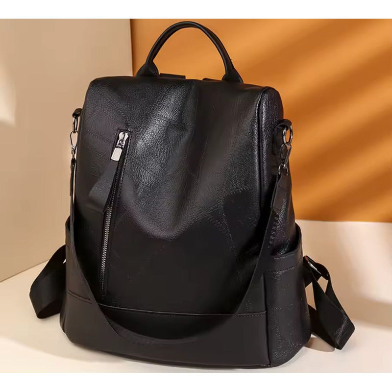 Mochila Mujer Eco Cuero Antirrobo Grande Moda Casual Urbana