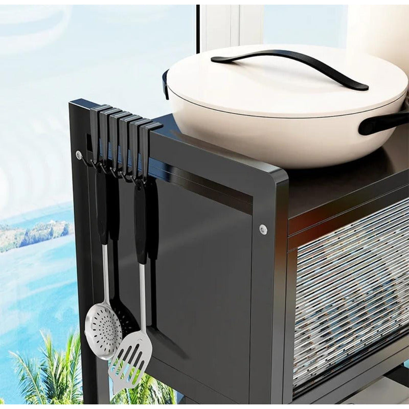 Escurridor De Platos Acero Inoxidable Con Tapa Aereo Negro