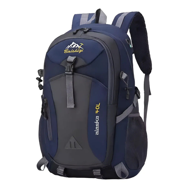 Mochila Deportiva Impermeable Reforzada Camping Trekking 40l Azul Oscuro Liso