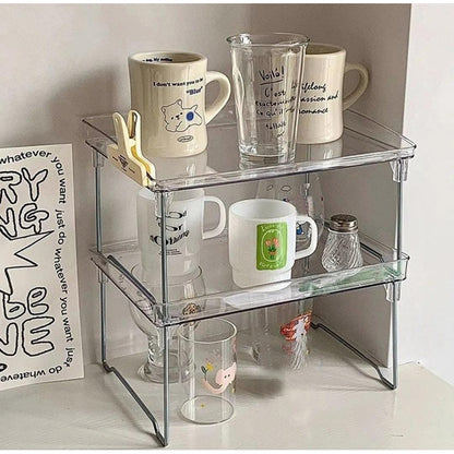 Estante De Acrilico Transparente X2 Cocina Baño Escritorio Transparente