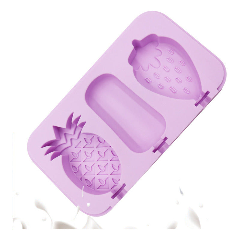 Molde De Silicona Para Paletas De Helado 3 Espacios Variado
