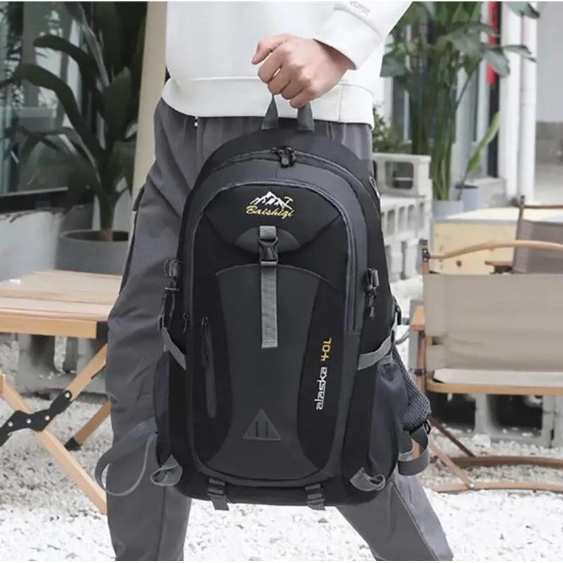 Mochila Deportiva Impermeable Reforzada Camping Trekking 40l Azul Oscuro Liso