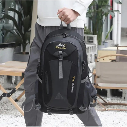 Mochila Deportiva Impermeable Reforzada Camping Trekking 40l Azul Oscuro Liso