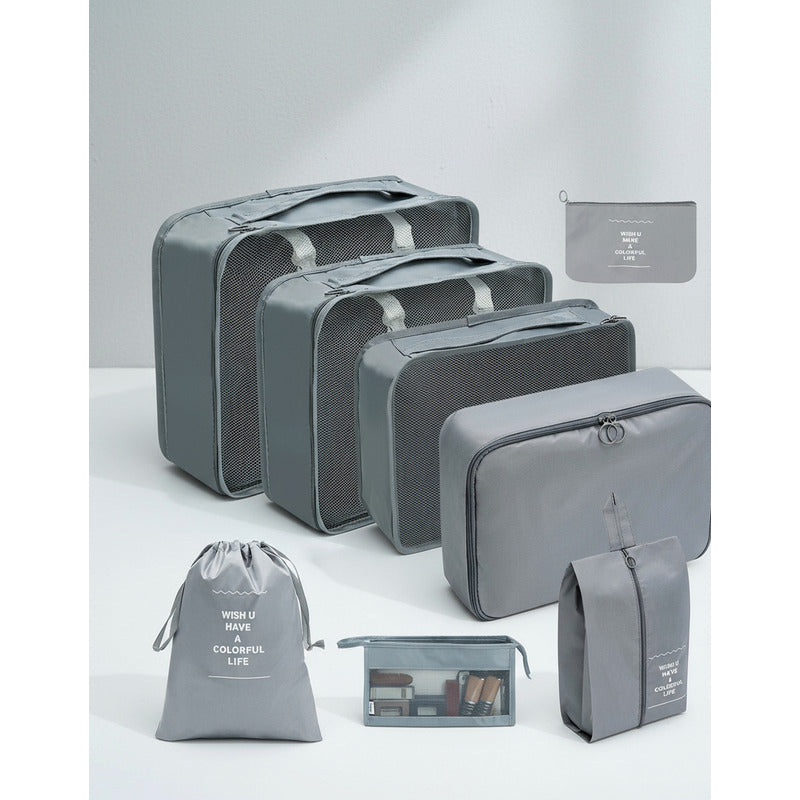 Set Organizador De Viaje 8 Piezas Para Valija Bolsos Ropa