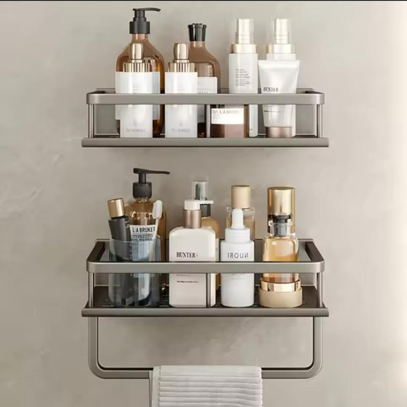 Estante Organizador De Baño Y Cocina Dos Pisos Ducha Repisa Negro