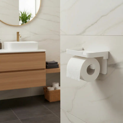 Porta Papel Higiénico Soporte Portarrollos Con Base Celular Blanco