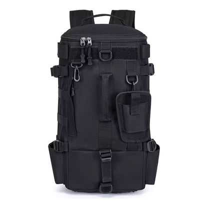 Mochila Para Pesca Camping Multifunción Impermeable Grande Negro Liso