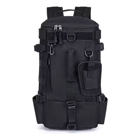 Mochila Para Pesca Camping Multifunción Impermeable Grande Negro Liso