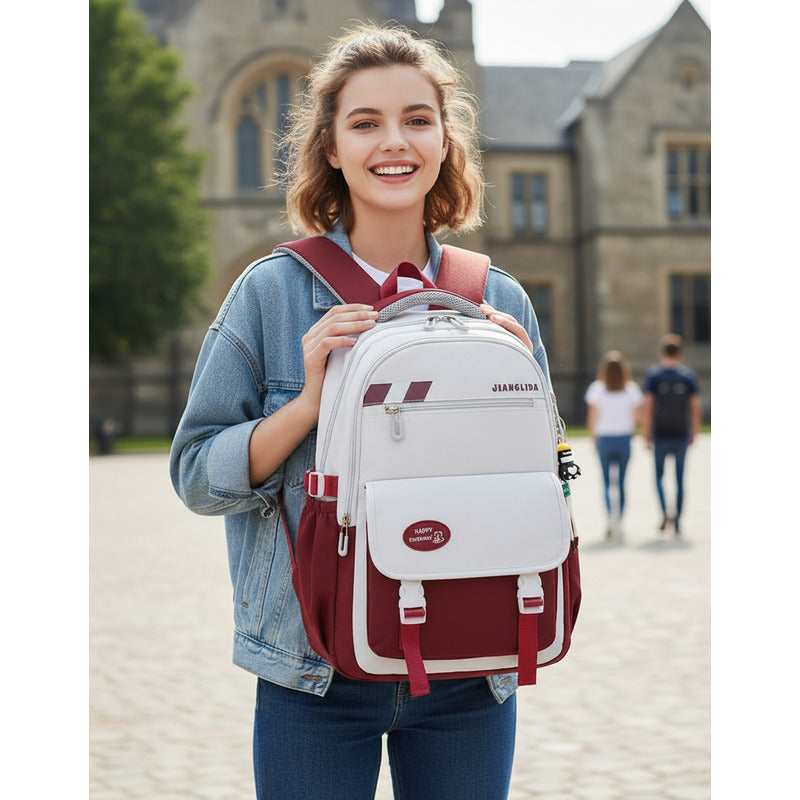 Mochila Escolar Liceal Unisex Impermeable Viaje Jianglida