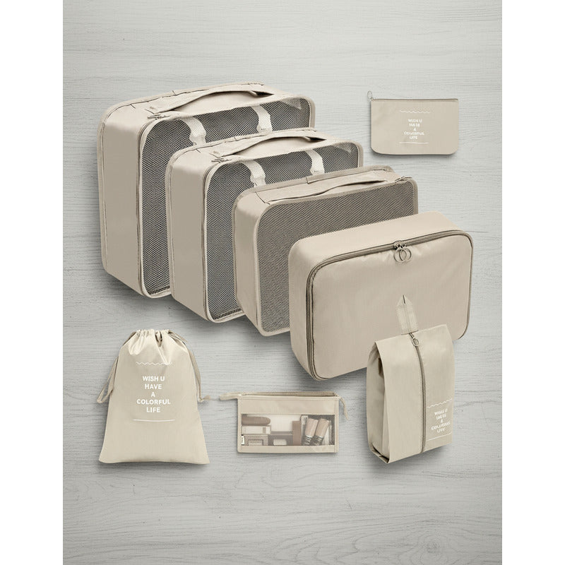 Set Organizador De Viaje 8 Piezas Para Valija Bolsos Ropa