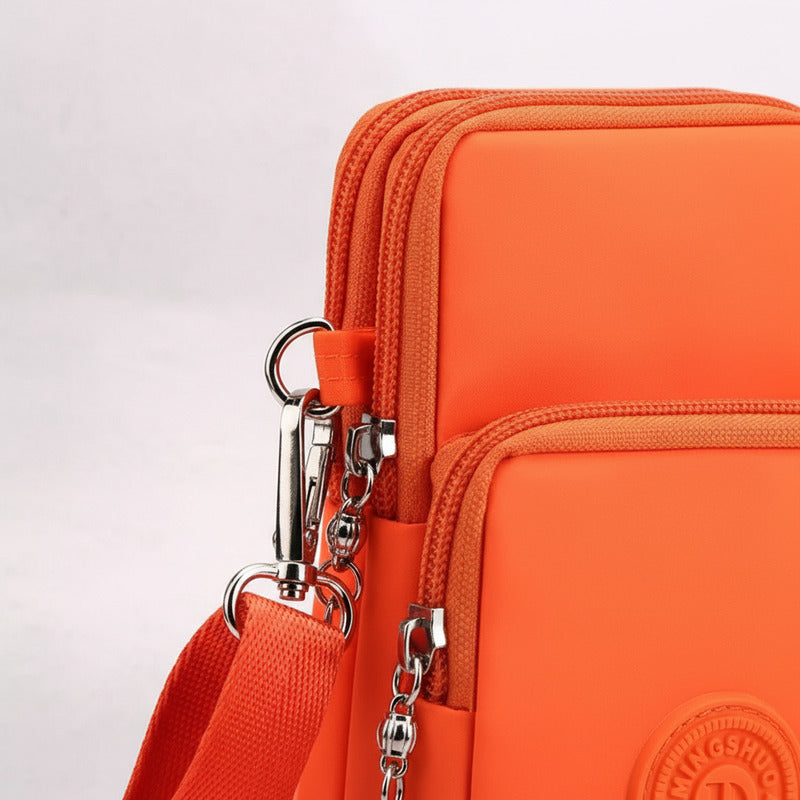 Morral Bandolera Unisex Pequeña Para Celular Varios Colores Naranja