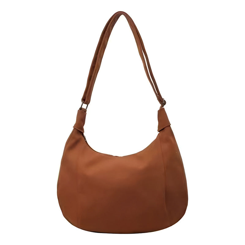Bolso Dama Cartera Mujer Cruzada Grande Casual Urbana Moda Marrón Lisa