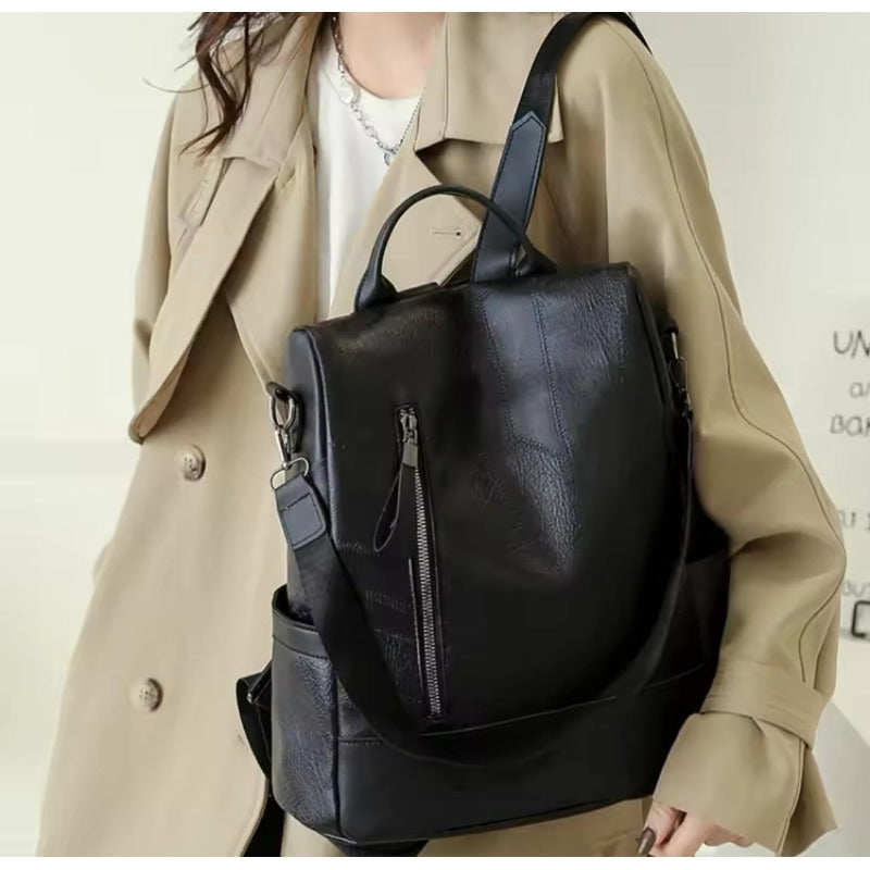 Mochila Mujer Eco Cuero Antirrobo Grande Moda Casual Urbana