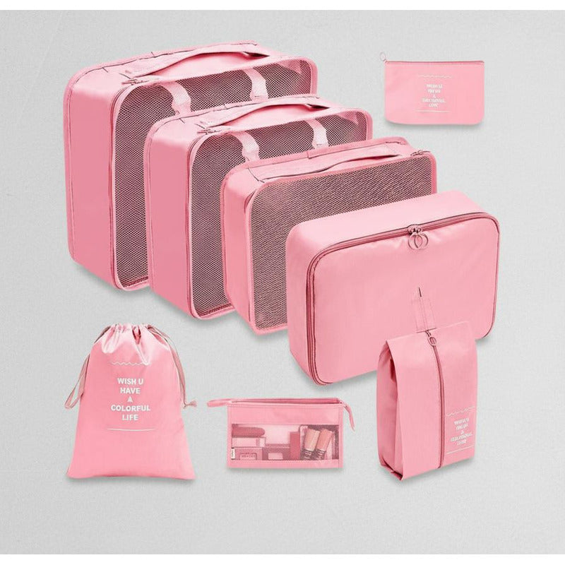 Set Organizador De Viaje 8 Piezas Para Valija Bolsos Ropa