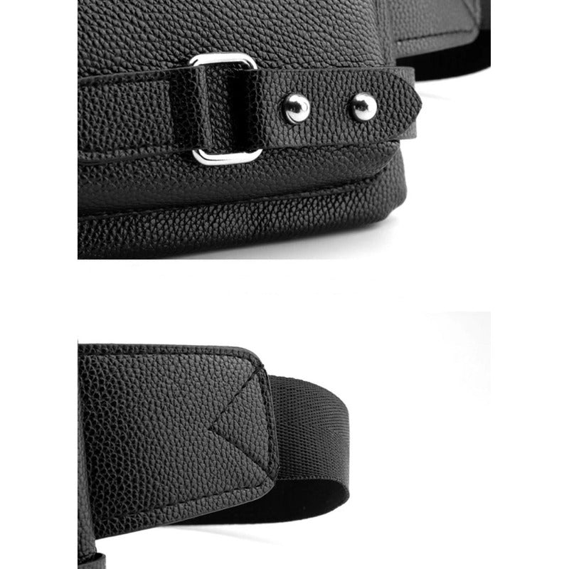 Riñonera Morral Casual Eco Cuero Cuerina Unisex Hebillas 1