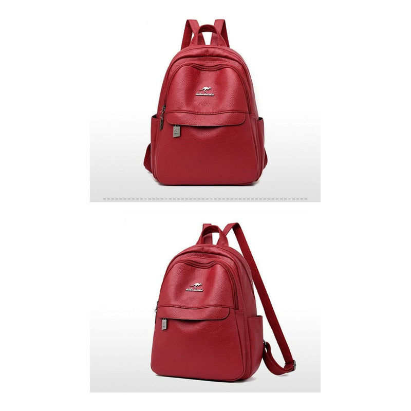 Mochila De Mujer Casual Dama Eco Cuero Cuerina Antirrobo C2