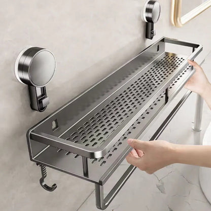 Organizador De Ducha Para Baño Con Ventosa Resistente Gris Oscuro