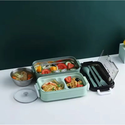 Vianda De Acero Inoxidable 2 Capas Hermética Alimentos