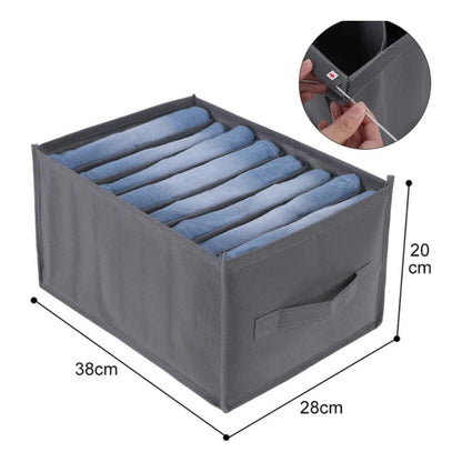 Caja Organizadora Para Ropa 8 Espacios Organizador Ropero Gris