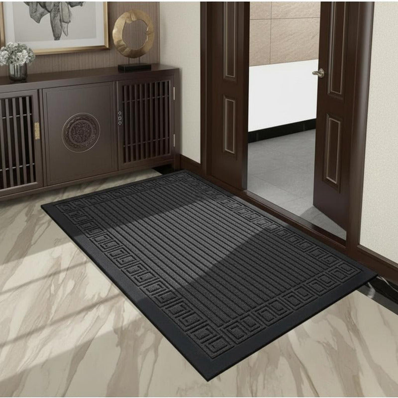 Alfombra De Entrada A Casa Hogar Felpudo Rayas Y Espirales