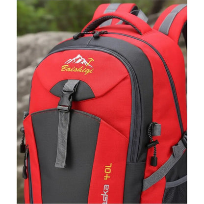 Mochila Deportiva Impermeable Reforzada Camping Trekking 40l Rojo Liso