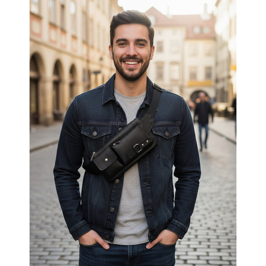 Riñonera Morral Casual Eco Cuero Cuerina Unisex Hebillas 1