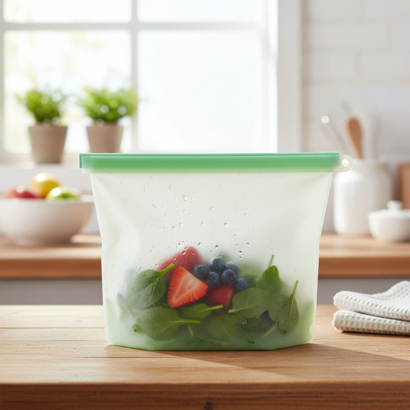 Bolsas De Silicona X4 Conserva Alimentos Reutilizable 500ml