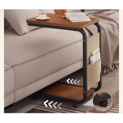 Mesa Auxiliar De Arrime Con Ruedas Para Sofá Cama Madera