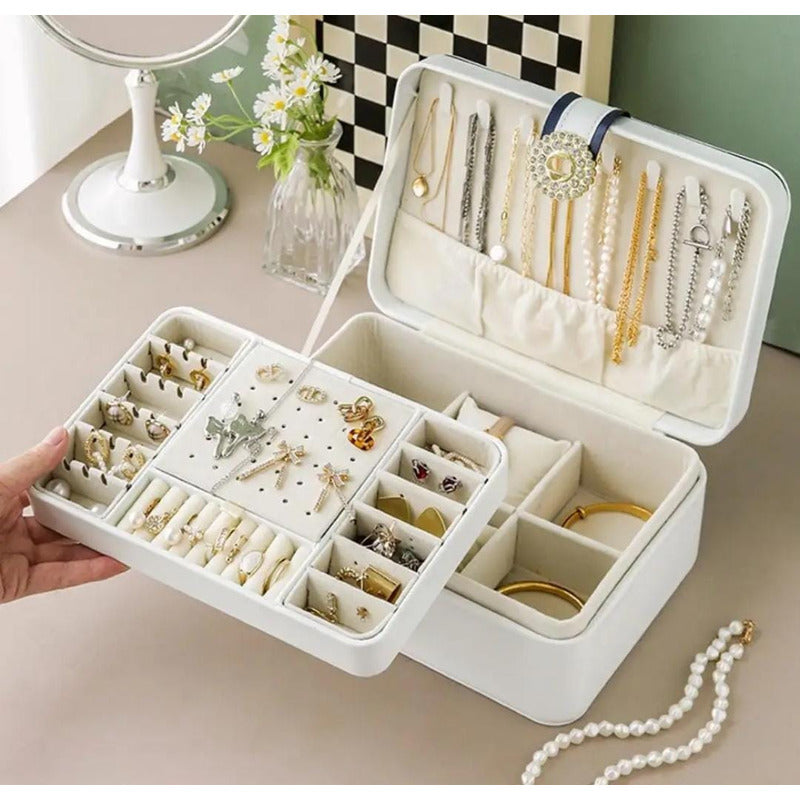 Joyero Alhajero Organizador De Joyas Anillos Colgantes Reloj