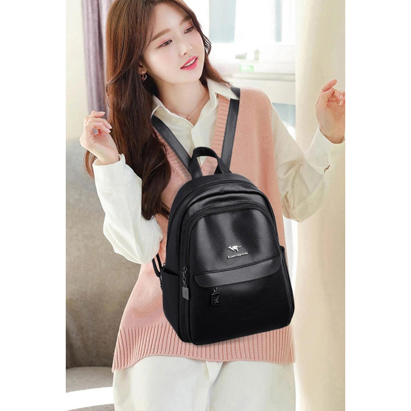 Mochila De Mujer Casual Dama Eco Cuero Cuerina Antirrobo C2