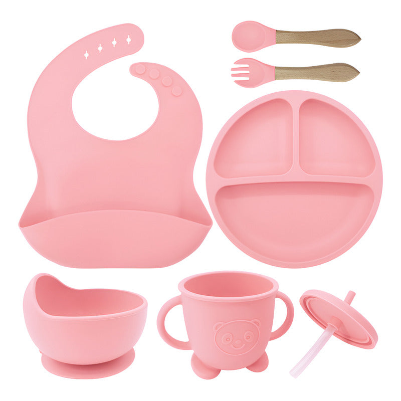 Set De Alimentación Bebe Vajilla De Silicona Varios Colores