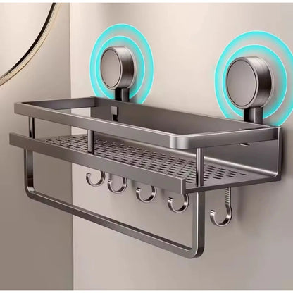Organizador De Ducha Para Baño Con Ventosa Resistente Gris Oscuro