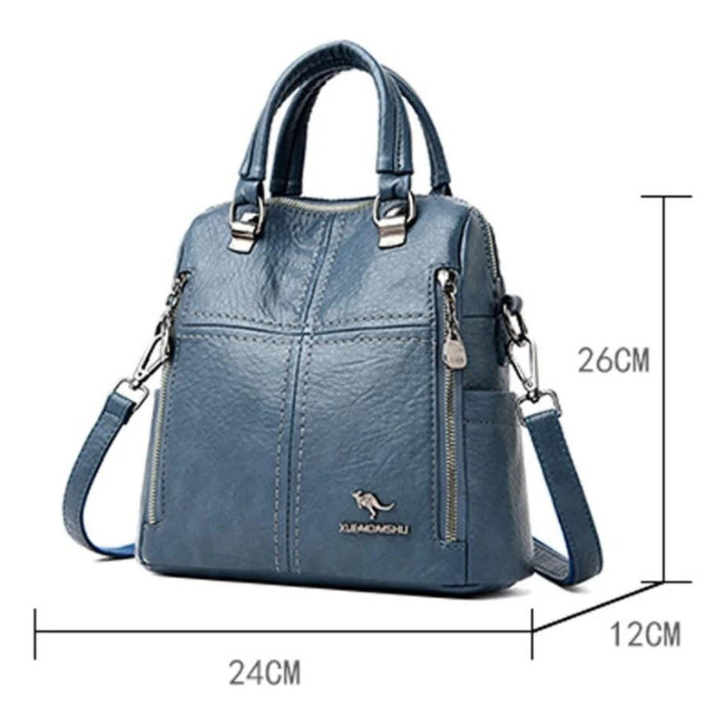 Mochila Cuerina Dama Bolso De Hombro Mujer Multifunción C4
