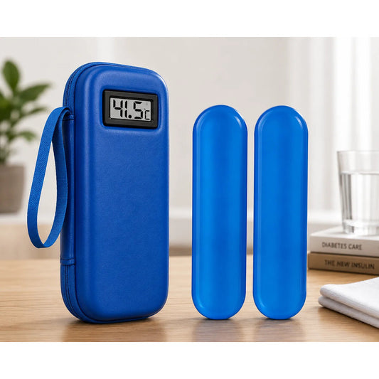 Estuche Enfriador De Insulina Con Termómetro Incluye 2 Geles Azul
