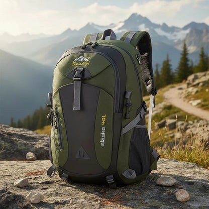 Mochila Deportiva Impermeable Reforzada Camping Trekking 40l Verde Oscuro Liso