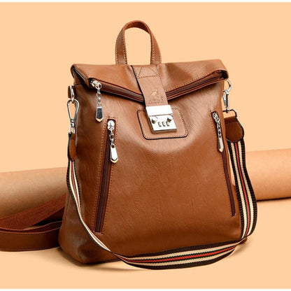 Mochila Cartera Bolso Antirrobo Eco Cuero Moda Dama Numérica