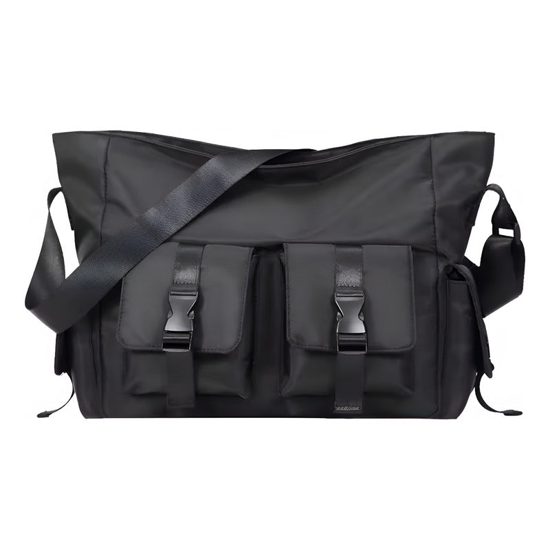 Bolso Bandolera Cruzada Impermeable Urbana Morral Unisex Negro Liso