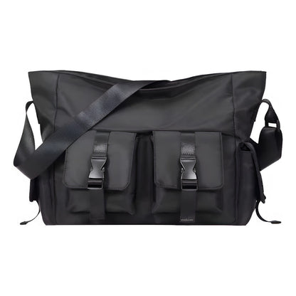 Bolso Bandolera Cruzada Impermeable Urbana Morral Unisex Negro Liso