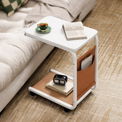 Mesa Auxiliar De Arrime Con Ruedas Para Sofá Cama Madera