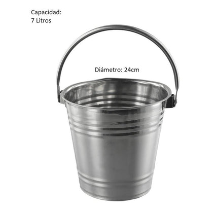 Balde Hielera Cubitera Champagnera Acero Inoxidable 7 L 21cm Acero Inoxidable Lisa