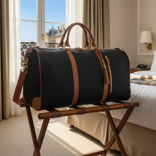 Bolso De Mano Para Viaje Plegable Equipaje Traje De Cuero Pu
