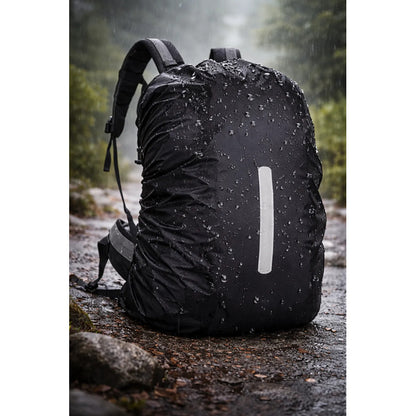 Funda Protectora Impermeable Para Mochila 55lts Reflectante Negro Liso