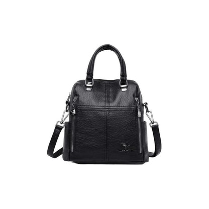 Mochila Cuerina Dama Bolso De Hombro Mujer Multifunción C4