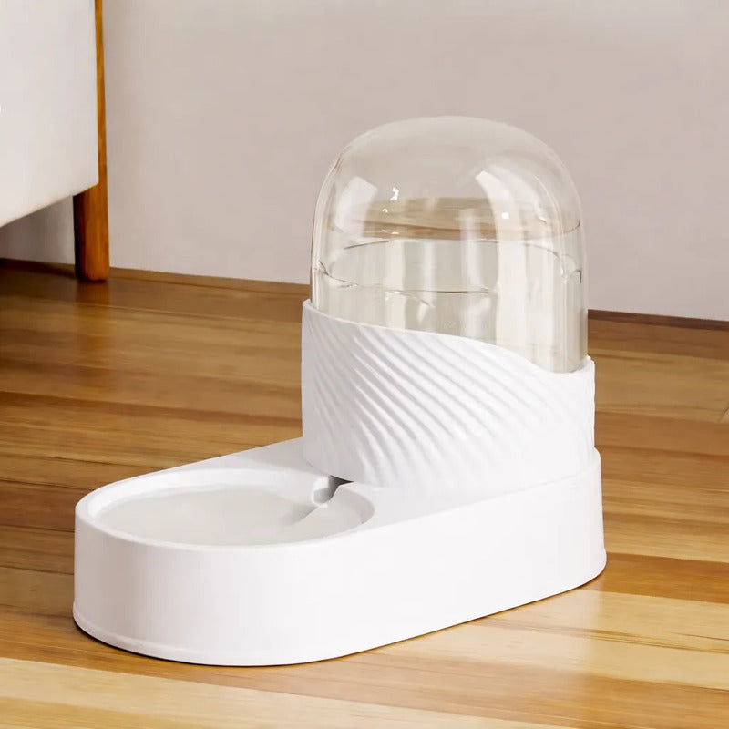 Bebedero Y Comedero Automático Mascotas Perro Gato Premium Blanco