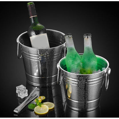 Balde Hielera Cubitera Champagnera Acero Inoxidable 7 L 21cm Acero Inoxidable Lisa