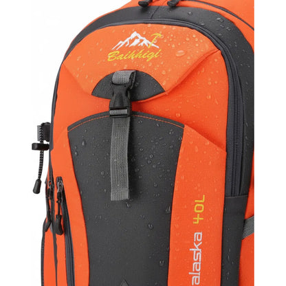 Mochila Deportiva Impermeable Reforzada Camping Trekking 40l Naranja Liso